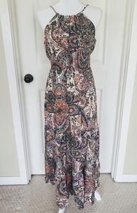 Paisley and Floral Ruffle Hem Dress